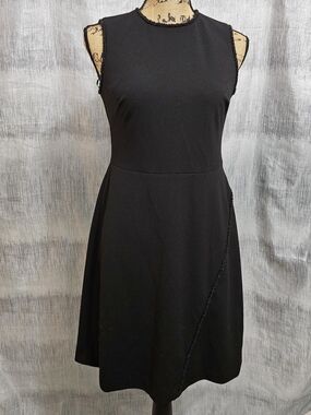 Dkny Black Sleeveless Midi A-Line Dress
